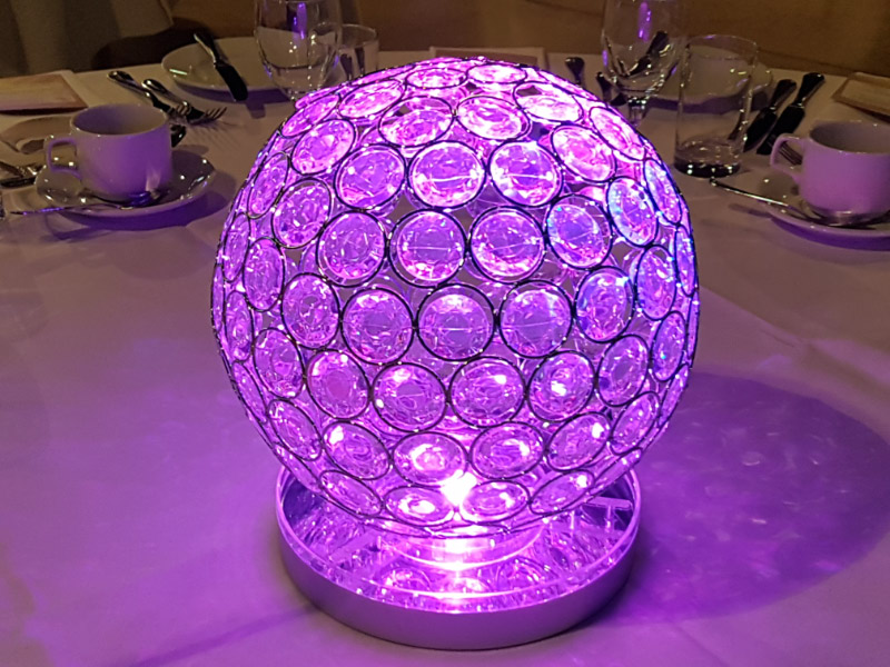 LED illuminated Crystal Globe Table Centrepiece Party Centrepieces to
