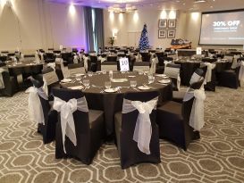 chair covers staverton black silver