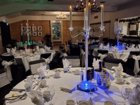 crystal candleabras table centrepieces