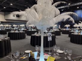 white ostrich feather displays manchester central