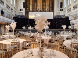 white tree centrepieces bhx town hall