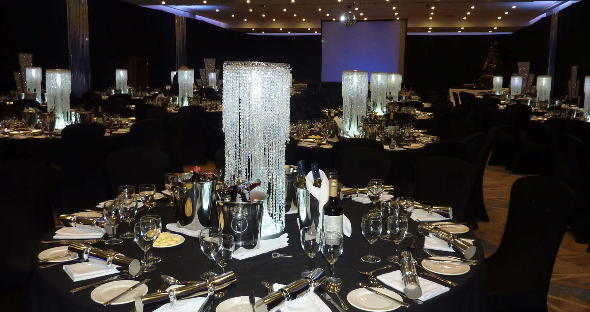 LED lighting included with most centrepieces