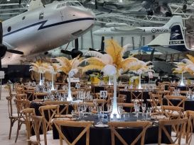 IWM Duxford feather centrepieces