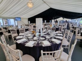 Rugby School table centrepieces