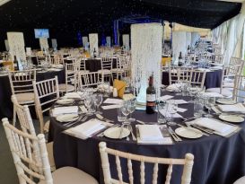 Rugby School table centrepieces