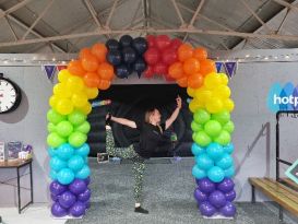 balloon arch hotpod yoga