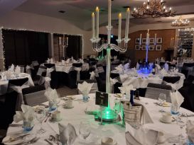 crystal candleabras table centrepieces