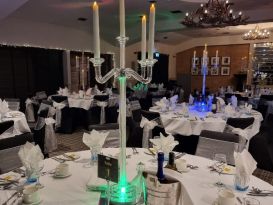 crystal candleabras table centrepieces