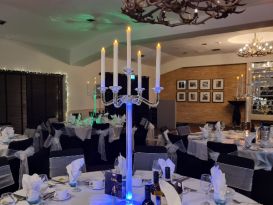 crystal candleabras table centrepieces