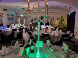 crystal candleabras table centrepieces