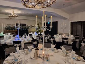 crystal candleabras table centrepieces