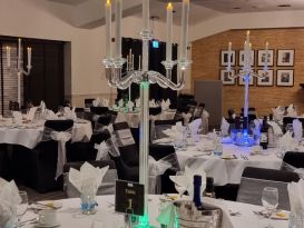 crystal candleabras table centrepieces