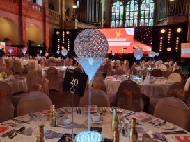 crystal globe centrepieces birmingham great hall