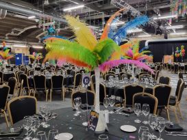 edgbaston neon 80s event decor