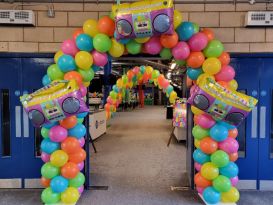 edgbaston neon 80s event decor