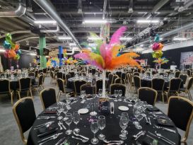 edgbaston neon 80s event decor