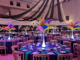 illuminated feather table centres poole- lighthouse
