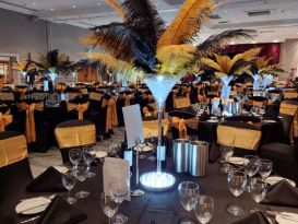 james bond feather centrepieces