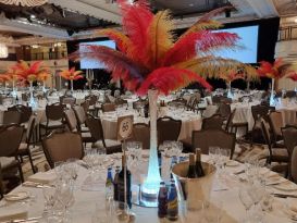 ostrich feather centrepieces London Marriott Park lane