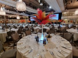 ostrich feather centrepieces London Marriott Park lane