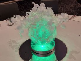 white leaf bowl centrepiece