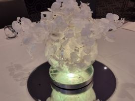 white leaf bowl centrepiece