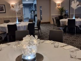 white leaf bowl centrepiece