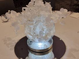 white leaf bowl centrepiece