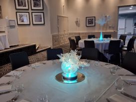 white leaf bowl centrepiece