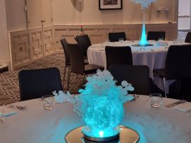 white leaf bowl centrepiece