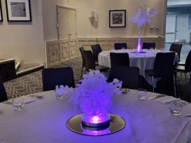 white leaf bowl centrepiece