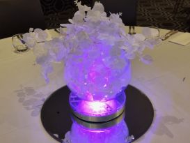 white leaf bowl centrepiece