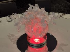 white leaf bowl centrepiece