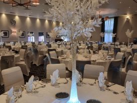 white leaf table centrepieces staverton