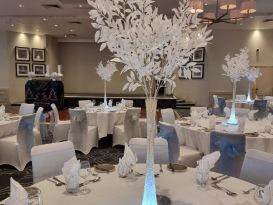 white leaf table centrepieces staverton