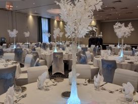 white leaf table centrepieces staverton