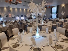 white leaf table centrepieces staverton