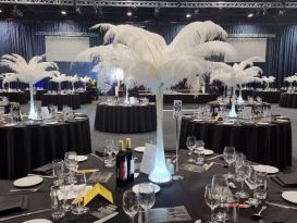 white ostrich feather displays manchester central